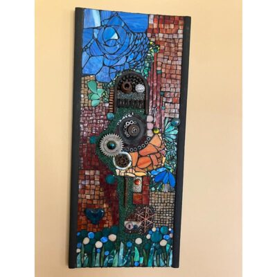 Recycle items such as metal, glass, beads, etc used to create art pieces.